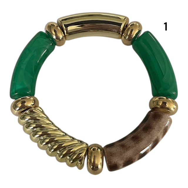 Bracelets acryliques léopard vert