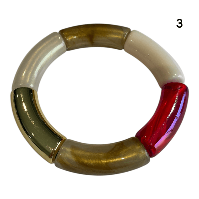 Bracelets acryliques rouge