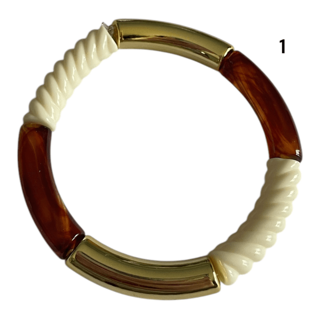Bracelets acryliques marron ambré (petites perles acryliques)