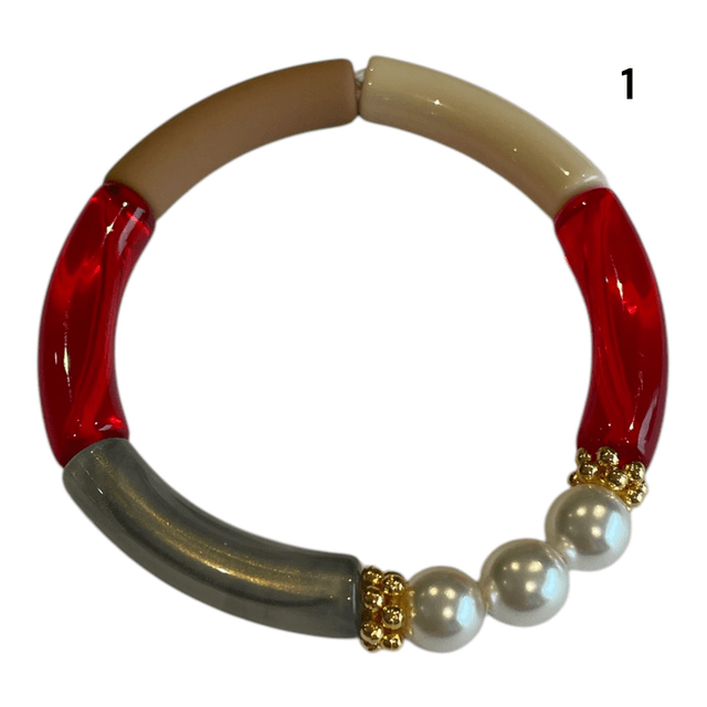 Bracelets acryliques rouge
