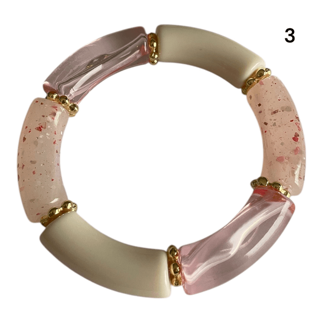 Bracelets acryliques rose n°1