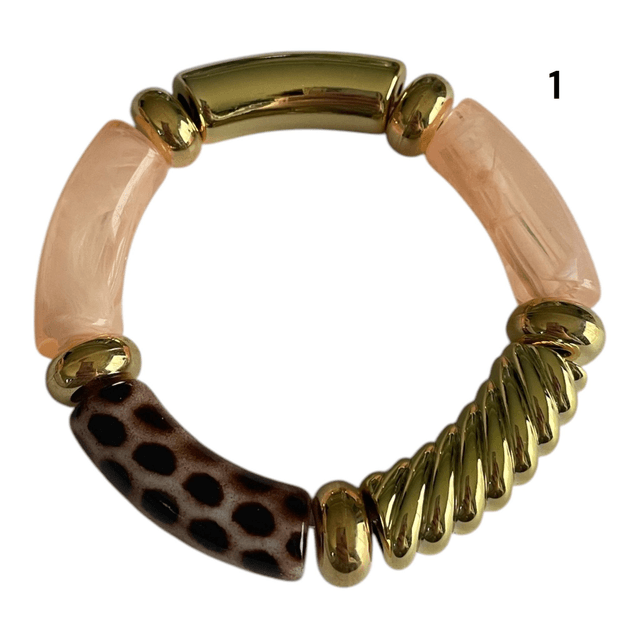 Bracelets acryliques léopard rose