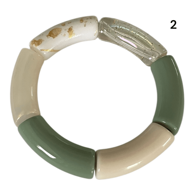 Bracelets acryliques vert sauge