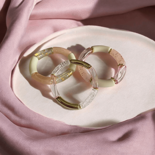 Bracelets acryliques rose n°1