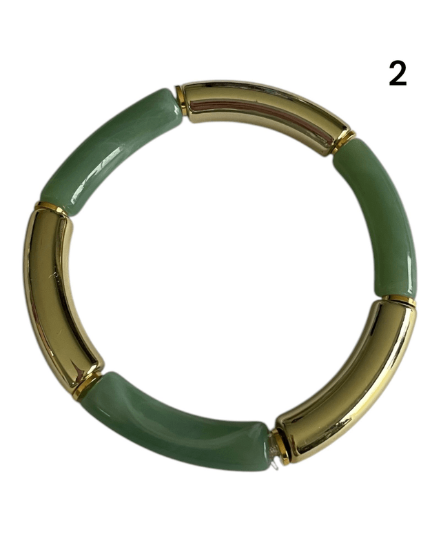 Bracelets acryliques léopard vert sauge