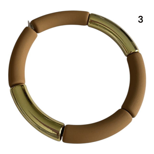 Bracelets acryliques marron ambré (petites perles acryliques)