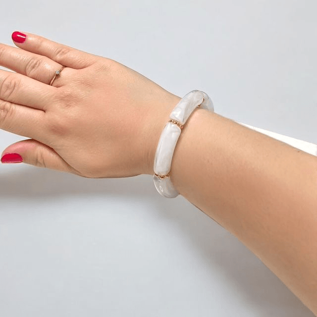 Bracelet acrylique blanc