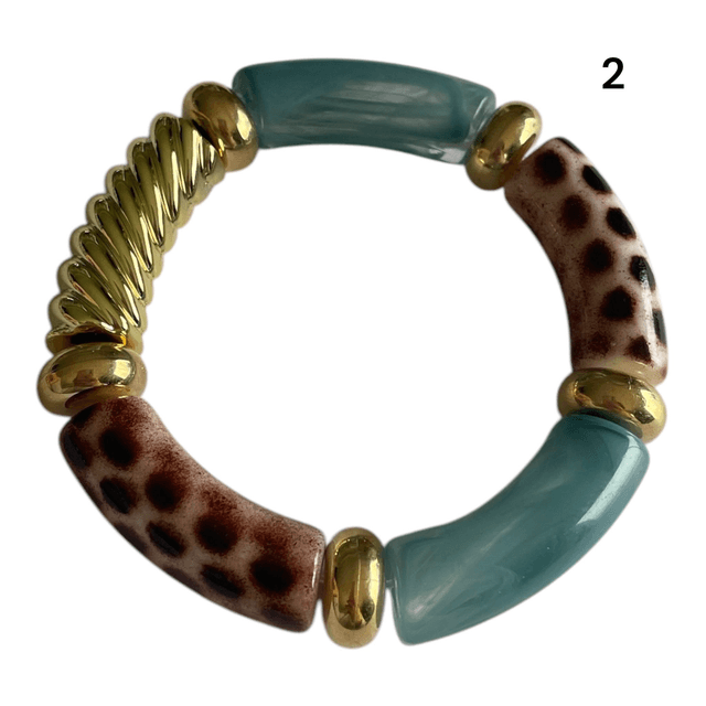 Bracelets acryliques léopard bleu