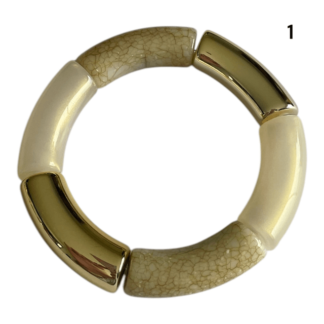 Bracelets acryliques écru