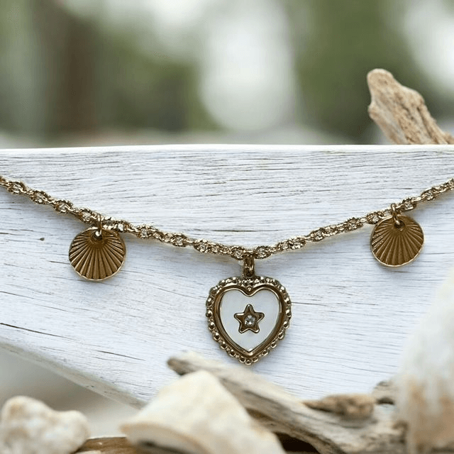 Collier Cœur nacré