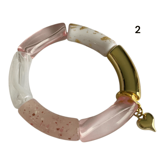 Bracelets acryliques rose n°2