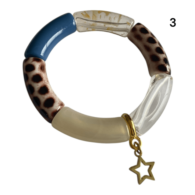 Bracelets acryliques léopard bleu