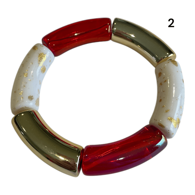 Bracelets acryliques rouge
