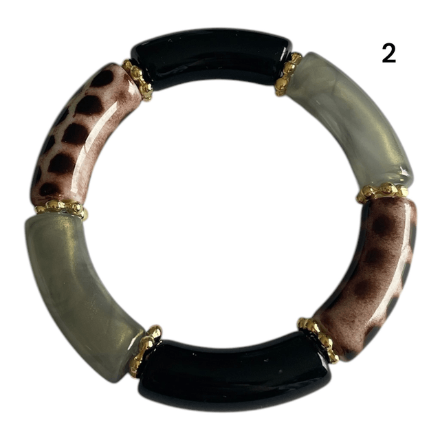 Bracelets acryliques léopard noir