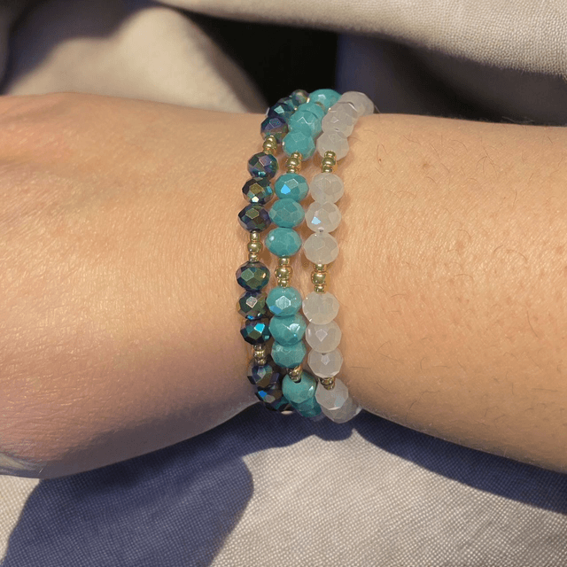 Bracelet à mémoire de forme (bleu - gris - blanc)