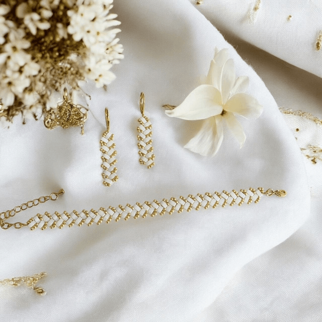 Boucles d'oreilles Tila ivoire