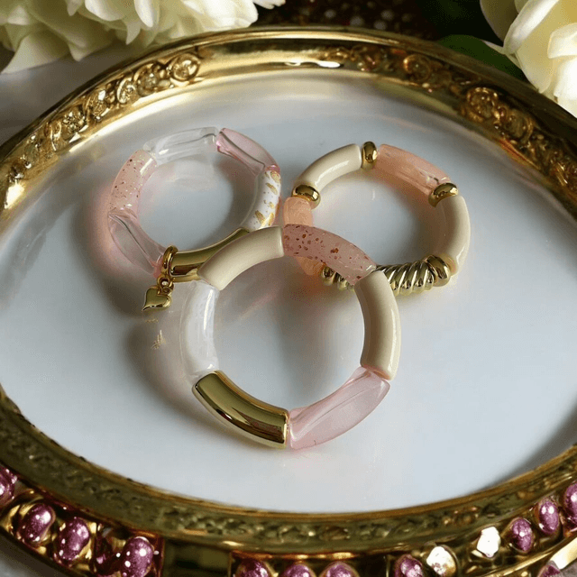 Bracelets acryliques rose n°2
