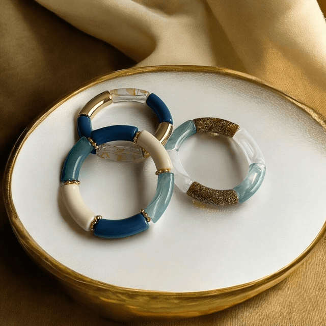 Bracelets acryliques bleu