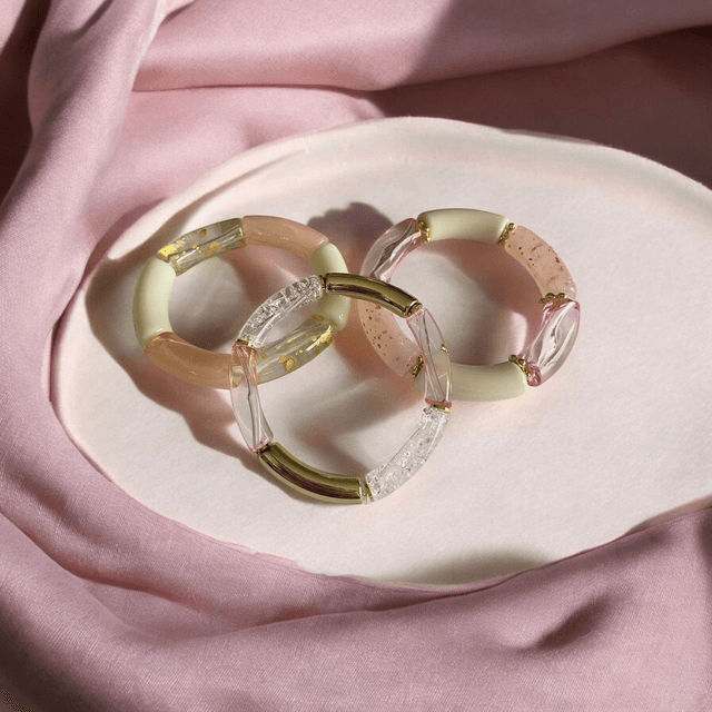Bracelets acryliques rose n°1